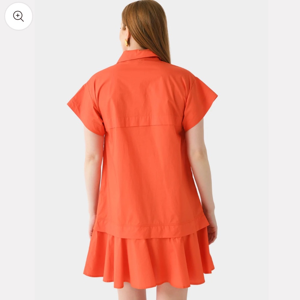 HUNTER BELL Women's Addison Dress in Vibrant Orange - Picture 6 of 15